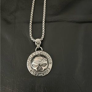 Harley Davidson pendant with 5mm 24” stainless steel necklace